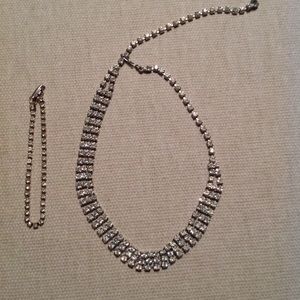 Rhinestones necklace & bracelet